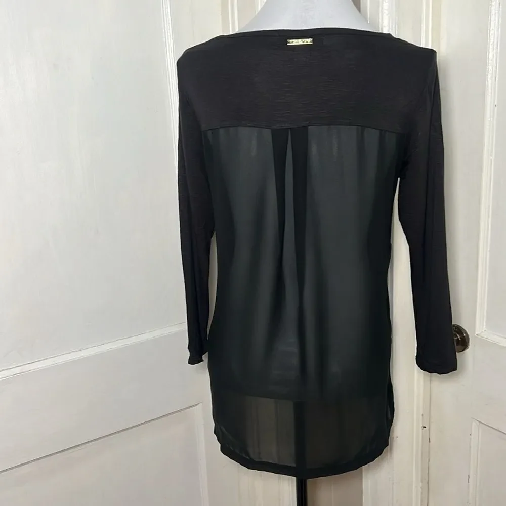 Sexy Michael Kors Sheer Back 3/4 Sleeve Tee - Women's Small - Super soft! Fall!